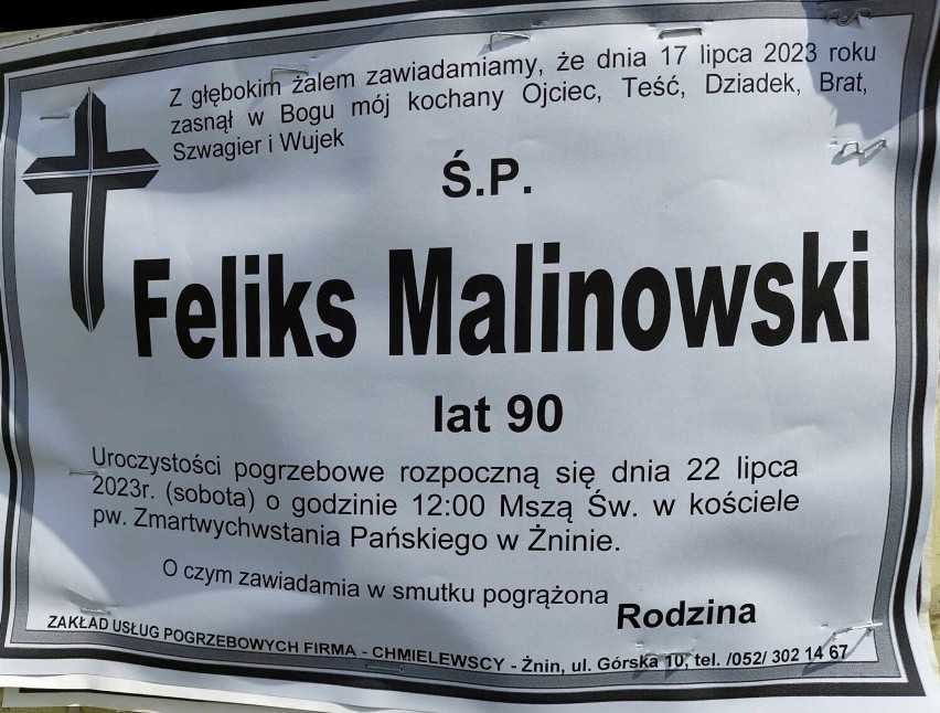 Zmarł Feliks Malinowski ze Żnina, autor Legend Pałuckich 