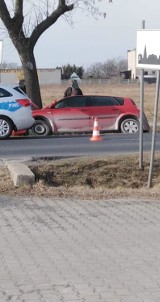 Samochód wypadł z drogi w Miedźnie. Wjechał do rowu FOTO 