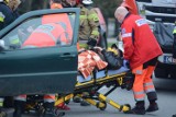 Wypadek trzech samochodów w Grudziądzu. Jedna osoba trafiła do szpitala [wideo, zdjęcia]