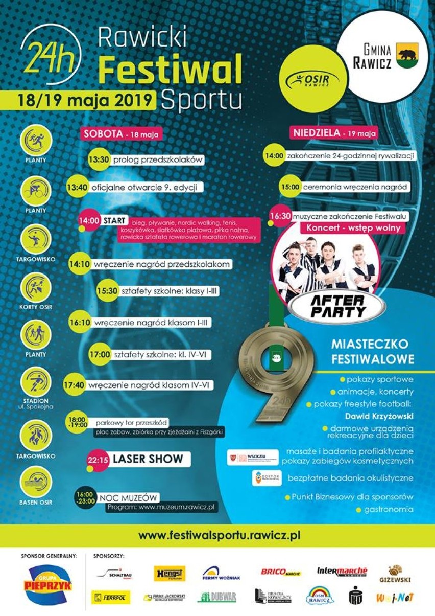 Plan tegorocznej edycji 24-godzinnego Festiwalu Sportu w Rawiczu