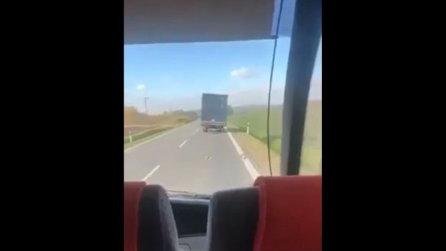 Wypadek ciężarówki koło Ruska na Dolnym Śląsku 21.10.2021