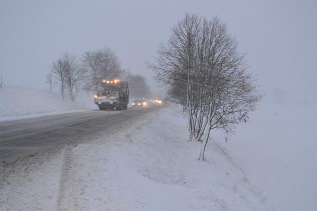 Takie warunki panowały dziś rano na drodze krajowej nr 55 w okolicach Koniecwałdu