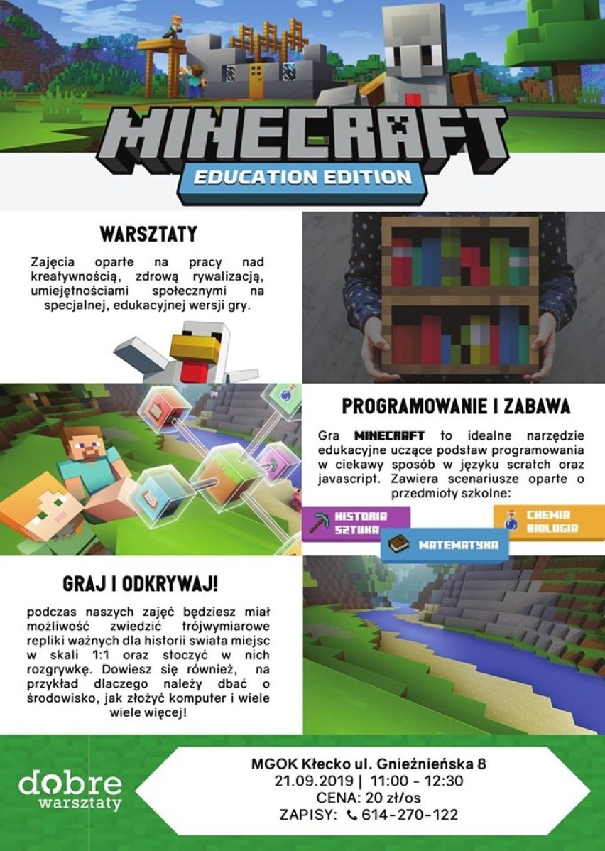 Kłecko: MGOK zaprasza na kolejne warsztaty perkusyjne i Minecrafta 