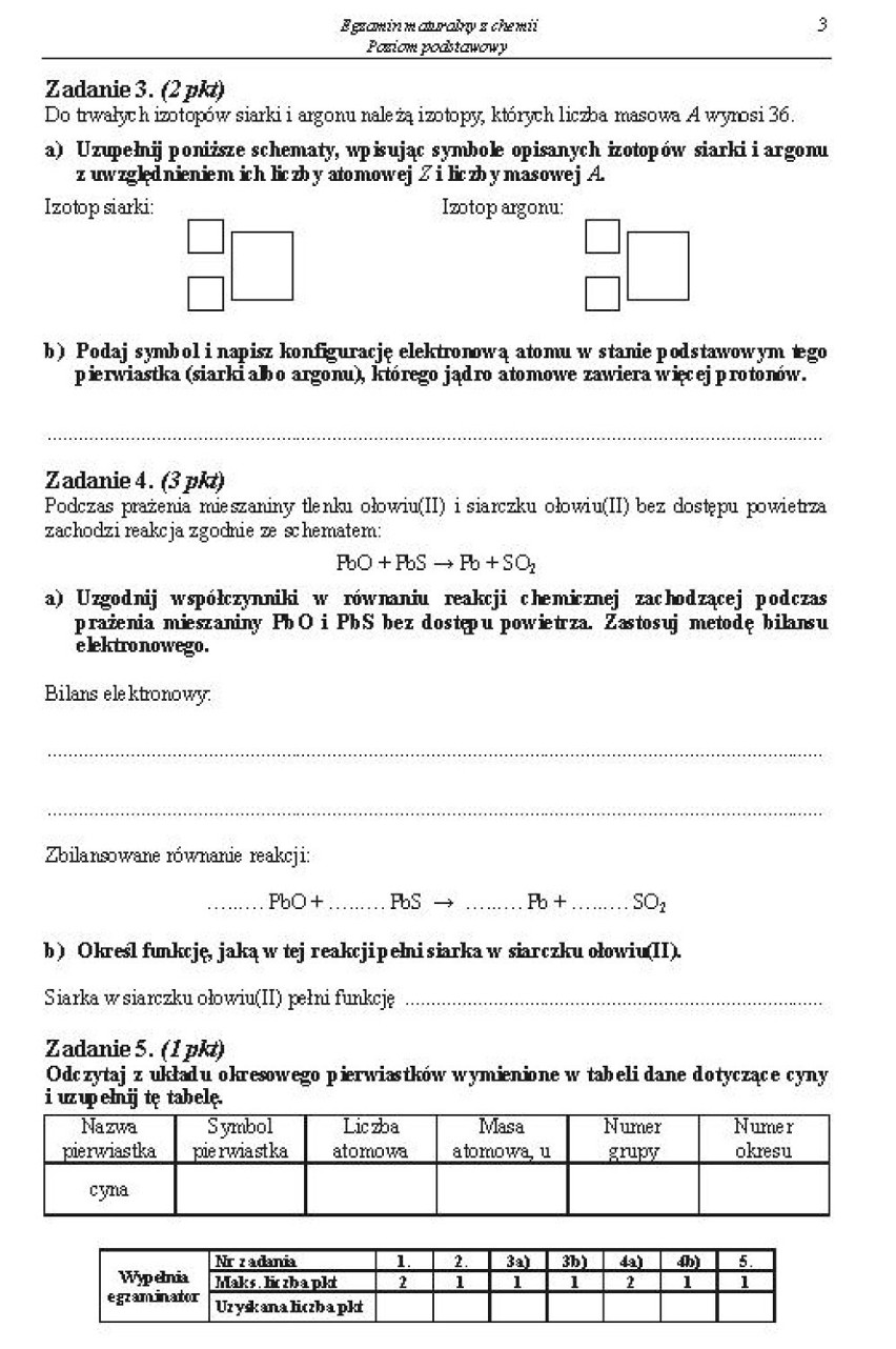 Matura 2014. chemia poziom podstawowy