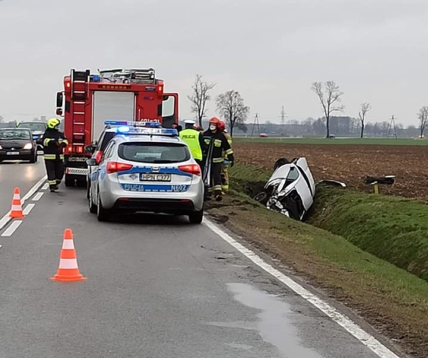 Gm. Stare Pole. Wypadek na drodze krajowej nr 22 od strony Elbląga