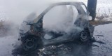 W Czaplach spłonął samochód osobowy. Zaczął się palić w trakcie jazdy