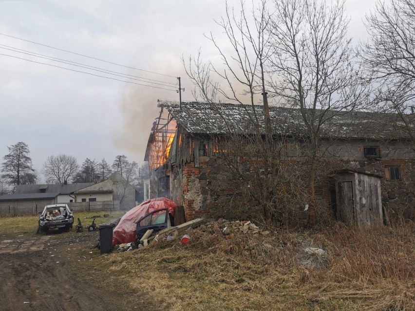 Pożar w Wygiełzowie w gminie Zapolice ZDJĘCIA