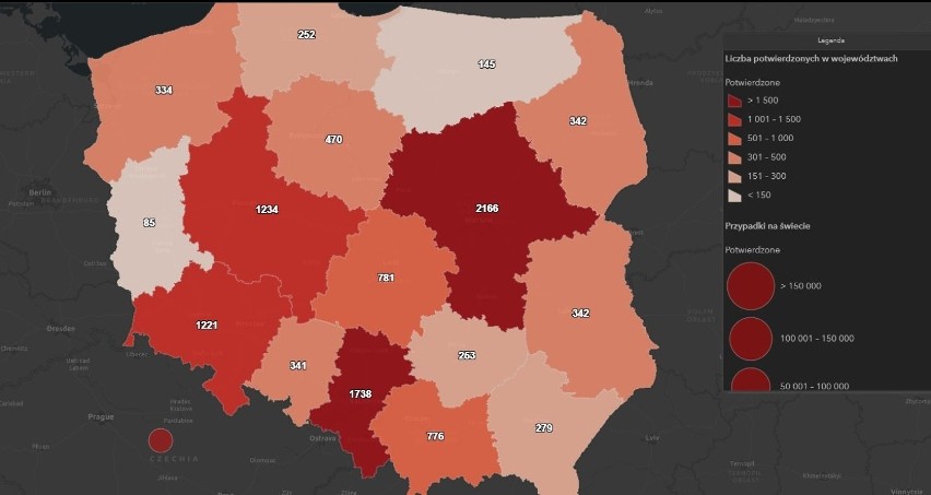 Mapa zakażeń koronawirusa w Polsce | COVID-19 | Raport zakażeń Ministerstwa Zdrowia i WHO