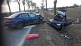 Wypadek na DK 42 w Faustiance. Czołowo zderzyły się audi A4 i osobowy ford. Jedna osoba nie żyje