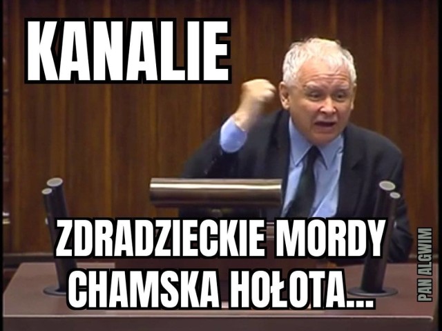 Jarosław Kaczyński określił opozycję mianem "chamskiej hołoty". Zobacz memy na kolejnych slajdach galerii