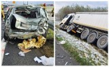 Poważny wypadek na obwodnicy Opola. Zderzyły się dwie osobówki i ciężarówka