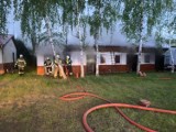 Pożar nad jeziorem w Boszkowie. Nad ranem w ogniu stanął ciąg domków letniskowych. Jedna osoba została ranna