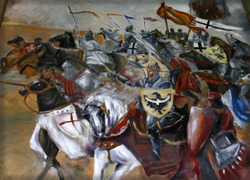 Bitwa pod Legnicą na ścianach I LO w Legnicy