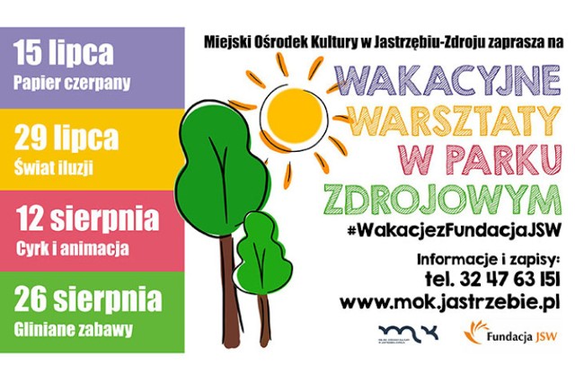 Miejski Ośrodek Kultury w Jastrzębiu-Zdroju organizuje wakacyjne zajęcia dla dzieci i młodzieży.