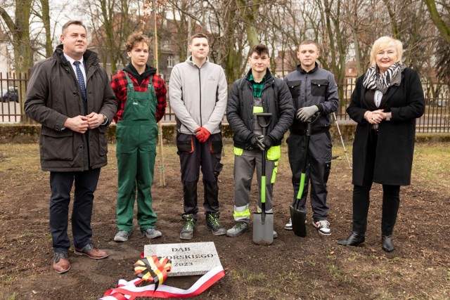 Przy Zespole Szkół Budowlanych w Inowrocławiu, odsłonięto dąb generała Władysława Sikorskiego.