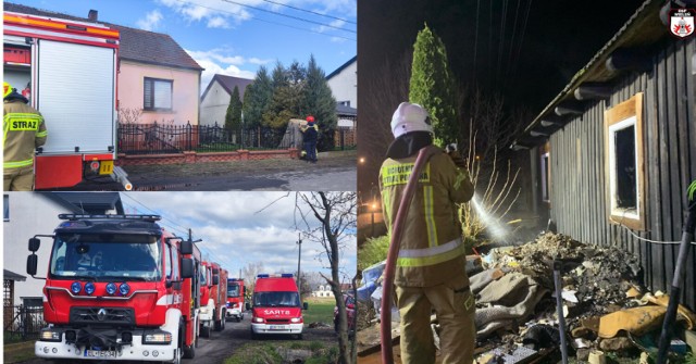 Dwa pożary w budynkach jednorodzinnych gasili w ciągu trzech dni wieluńscy strażacy wraz z jednostkami OSP.