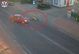 Wypadek motocyklisty w Łukowie. Mrożące krew w żyłach zdarzenie zarejestrowała kamera monitoringu
