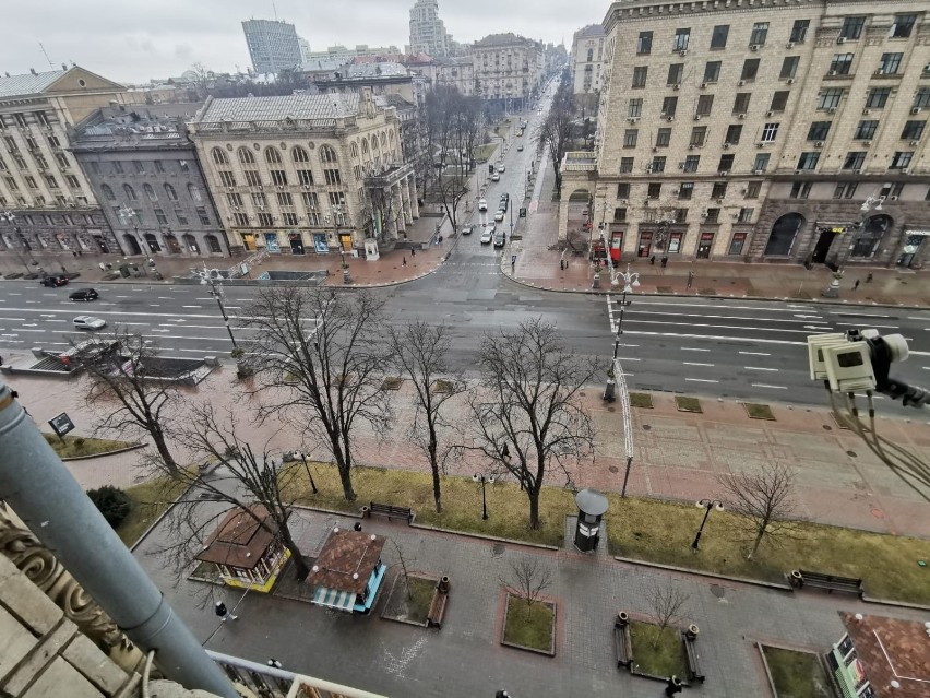 Puste ulice Kijowa