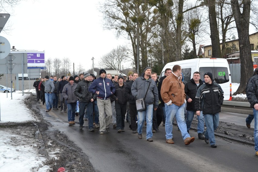 Strajk w JSW. Górnicy blokowali ronda w Jastrzębiu