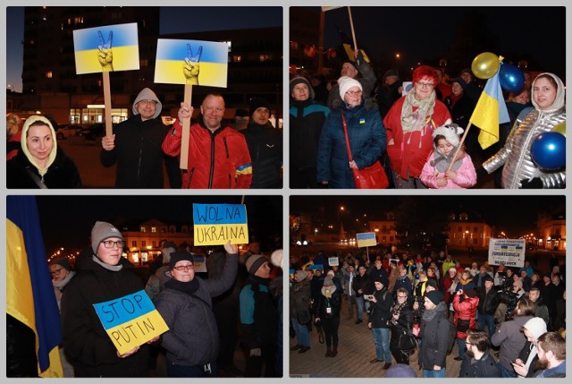 Manifestacja "Włocławek solidarny z Ukrainą", 28 lutego 2022 roku.