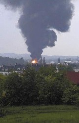 Gigantyczny pożar w Trzebini