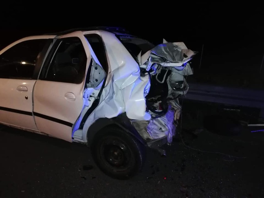 Wypadek na autostradzie A1 na wysokości Kamionki w powiecie starogardzkim [ZDJĘCIA]