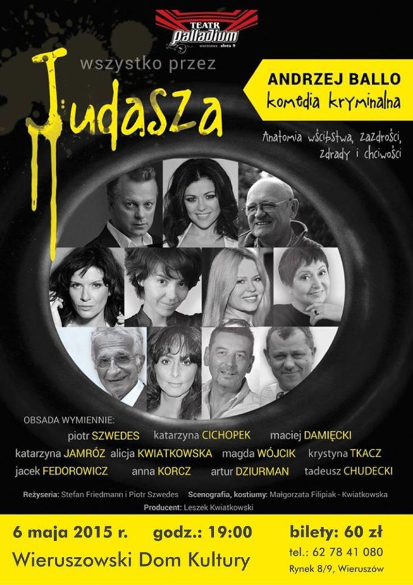 Wieruszów: Mamy 3 bilety na komedię kryminalną „Wszystko przez judasza” ze znanymi aktorami  w WDK 