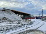 Ostra zima na placu budowy łącznika obwodnicy Szczecinka [zdjęcia]