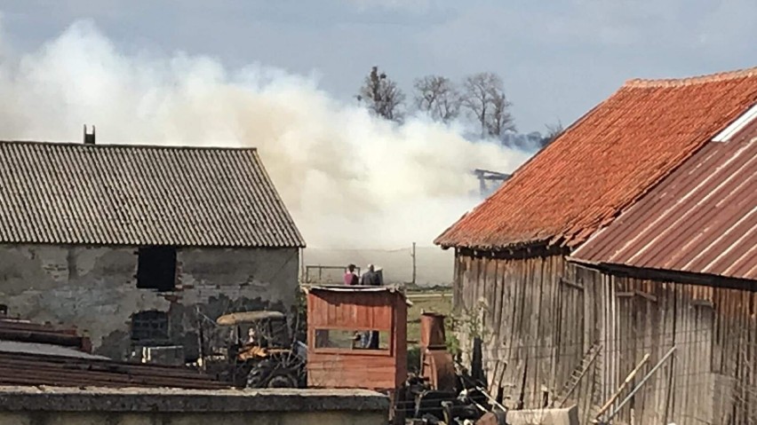 Pożar budynku gospodarczego w Obrzynowie. Straży pracowali...