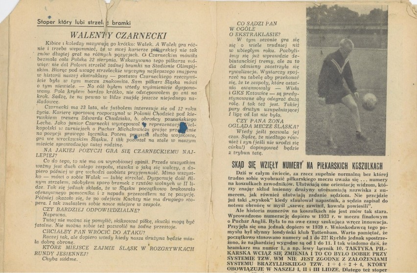 Śląsk - GKS Katowice. Tak wyglądał program meczowy w 1965 r....