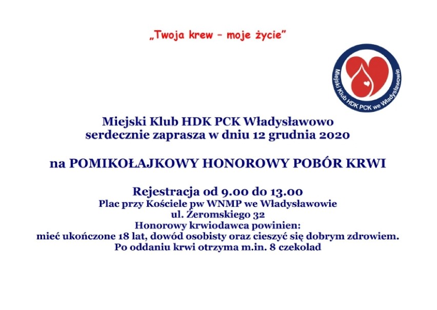 Miejski Klub HDK PCK Władysławowo serdecznie zaprasza w dniu...