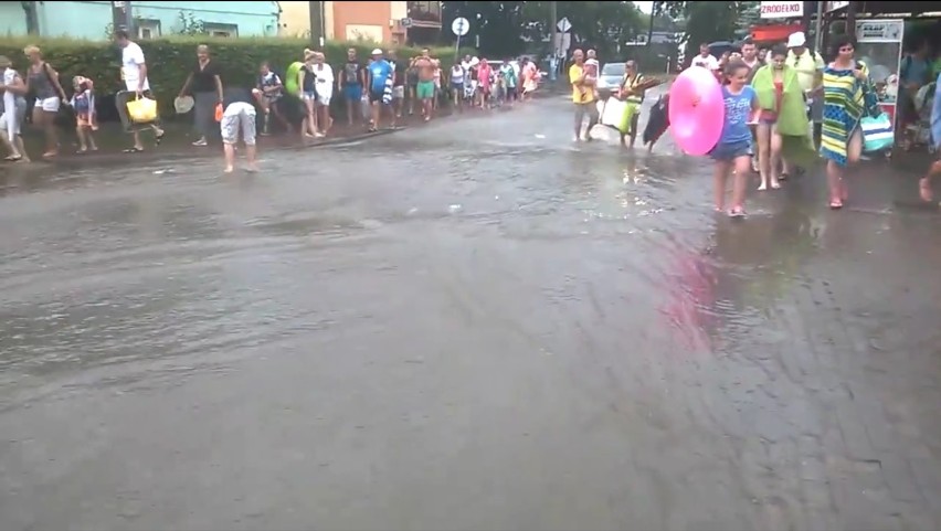 Urwanie chmury nad Władysławowem, lipiec 2016