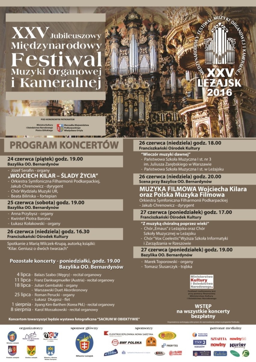 Rozpoczyna się festiwal muzyki organowej w Leżajsku