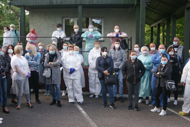 Protest pracowników DPS w Kaliszu