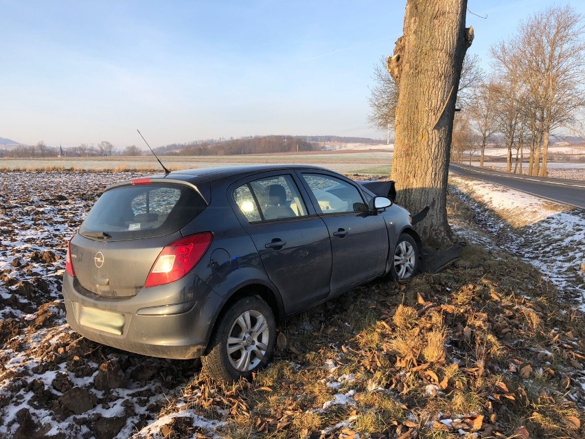 DW 381: Opel Corsa z nieznanych przyczyn zjechał z drogi i...
