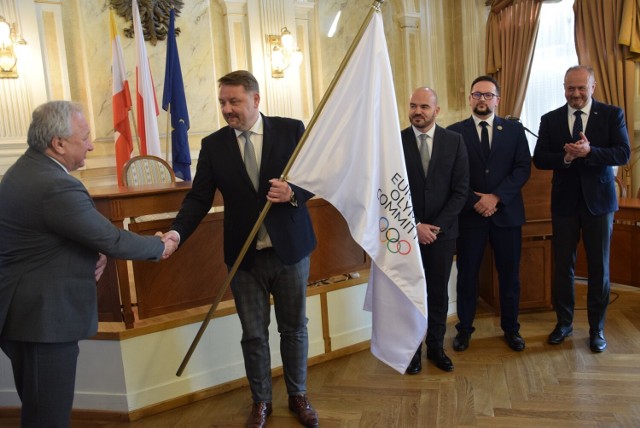 Uroczyste podpisanie umowy w sprawie współorganizacji Igrzysk Europejskich w Bielsku-Białej