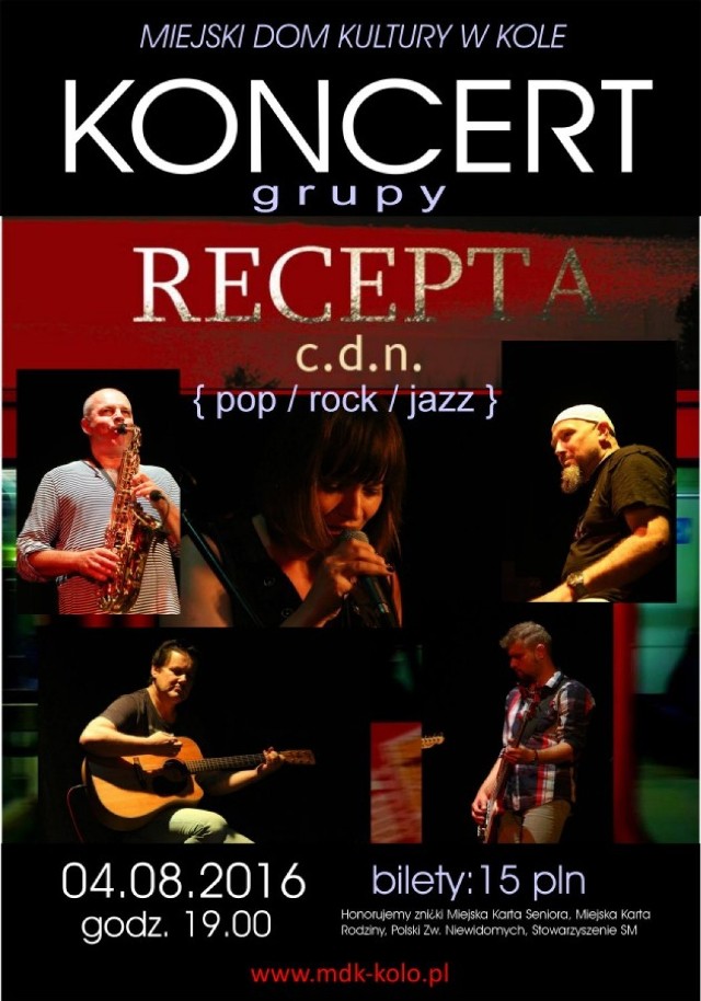 Koncert zespołu Recepta w Kole