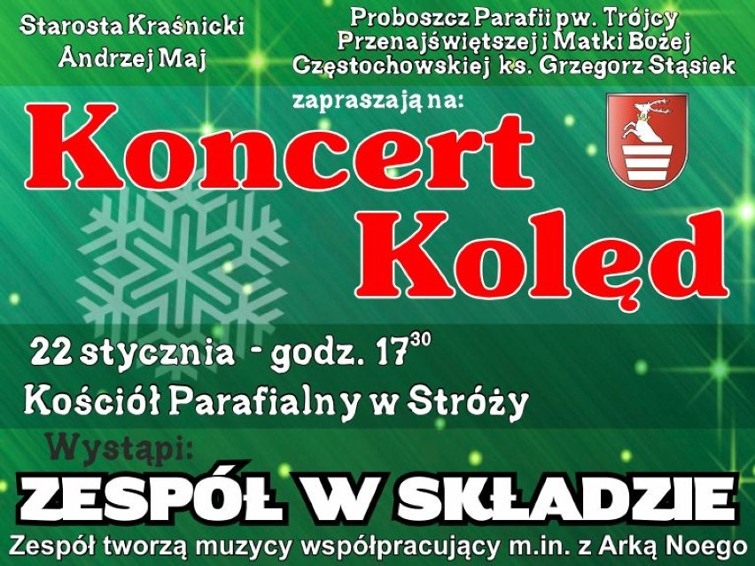 Koncert kolęd w Kraśniku i w Stróży już w najbliższy wtorek...