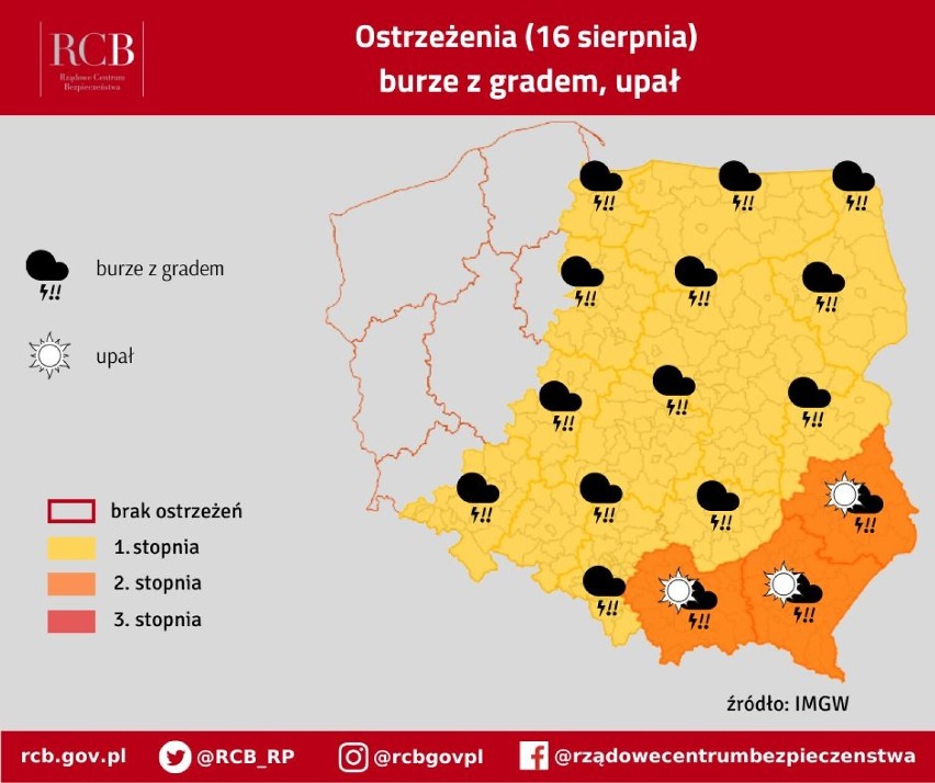 Silne burze i nawałnice w woj. śląskim - OSTRZEŻENIE. W porywach do 120 km/h, możliwy grad