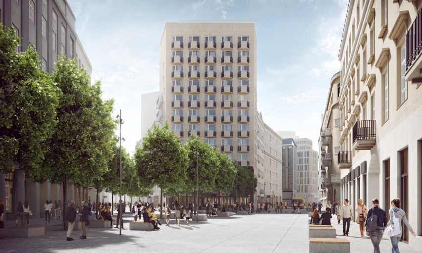 Tak będzie wyglądać centrum Warszawy. Drzewa i betonowy deptak zamiast ruchliwej ulicy. Przyznano środki na budowę Placu Pięciu Rogów