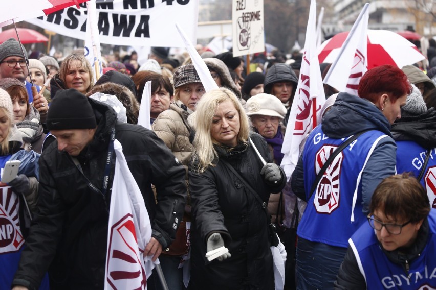 Protest nauczycieli w Warszawie