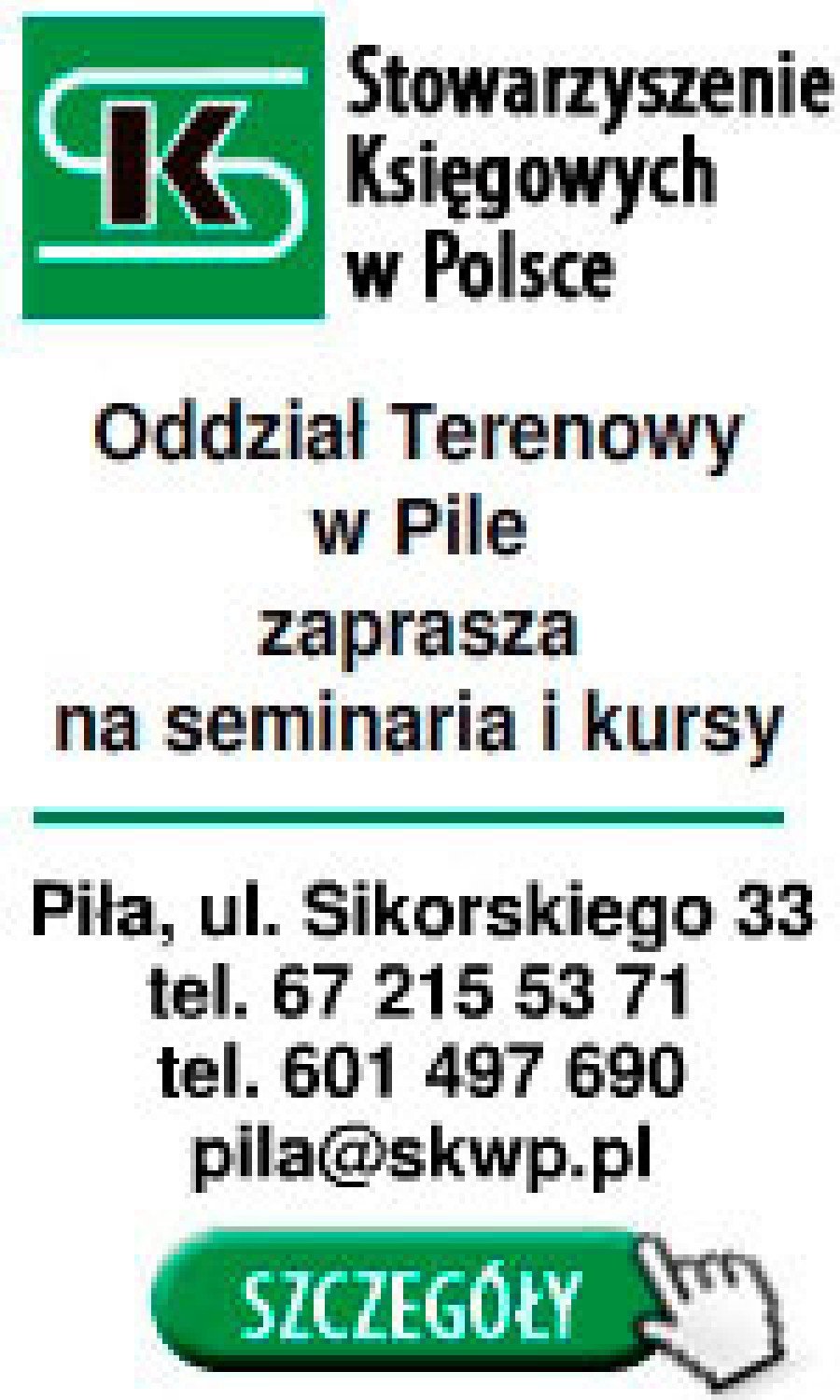 Stowarzyszenie Księgowych w Polsce Oddział w Pile zaprasza na kursy i  szkolenia | Chodzież Nasze Miasto