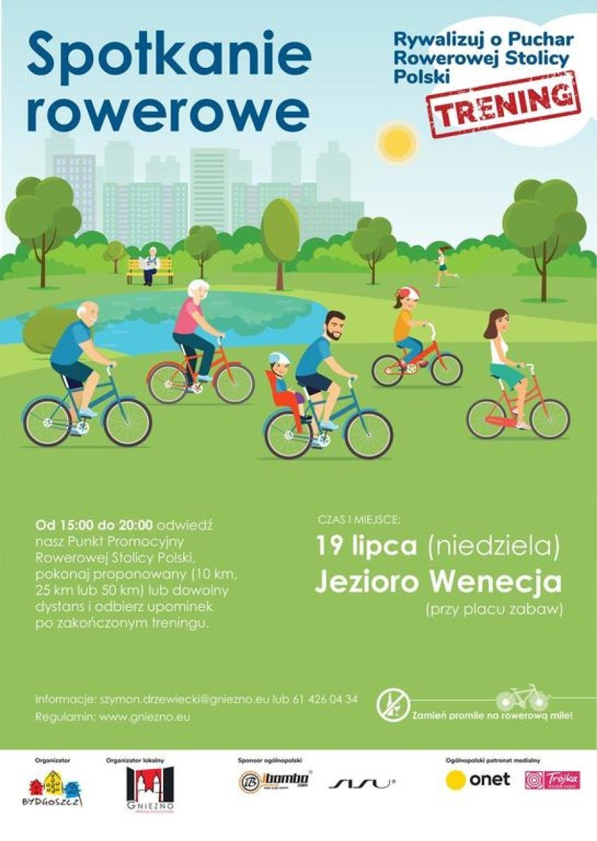 Miasto Gniezno zaprasza do udziału w treningu rowerowym,...