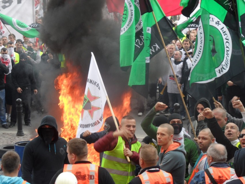 Katowice: manifestacja górników 29.04.2014