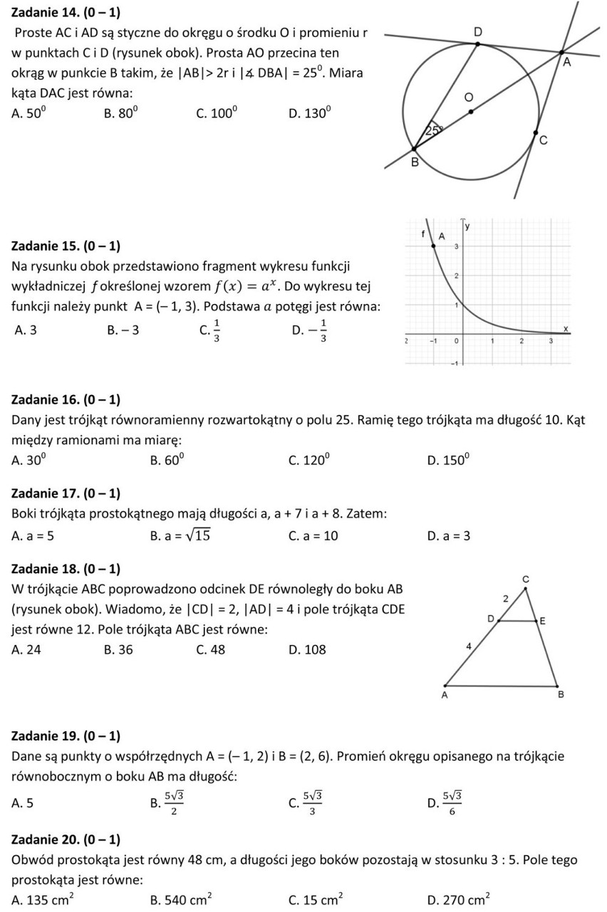 Matura próbna 2020 z matematyki. Rozwiąż zadania, sprawdź swoją wiedzę. Zdaj maturę z Nowinami