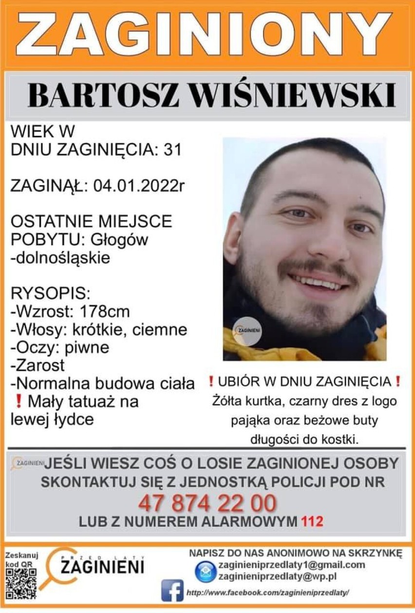 Zaginął Bartosz Wiśniewski z Głogowa. Nowe fakty w sprawie