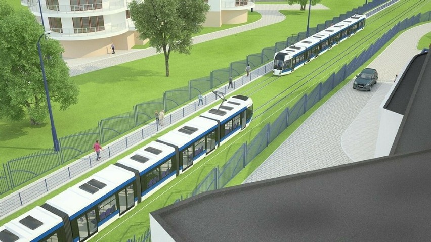 Projekt linii tramwajowej na os. Azory.
