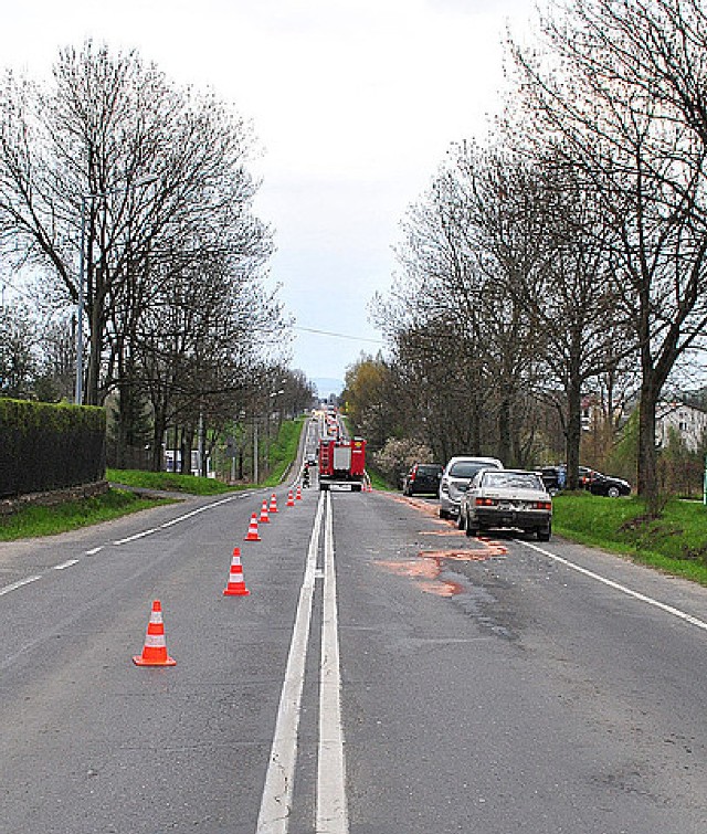 Wypadek w Krośnie. Zderzyły się cztery samochody