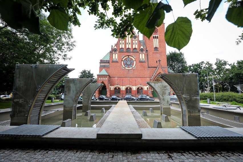 Fontanna na pl. Zwycięstwa w Szczecinie.