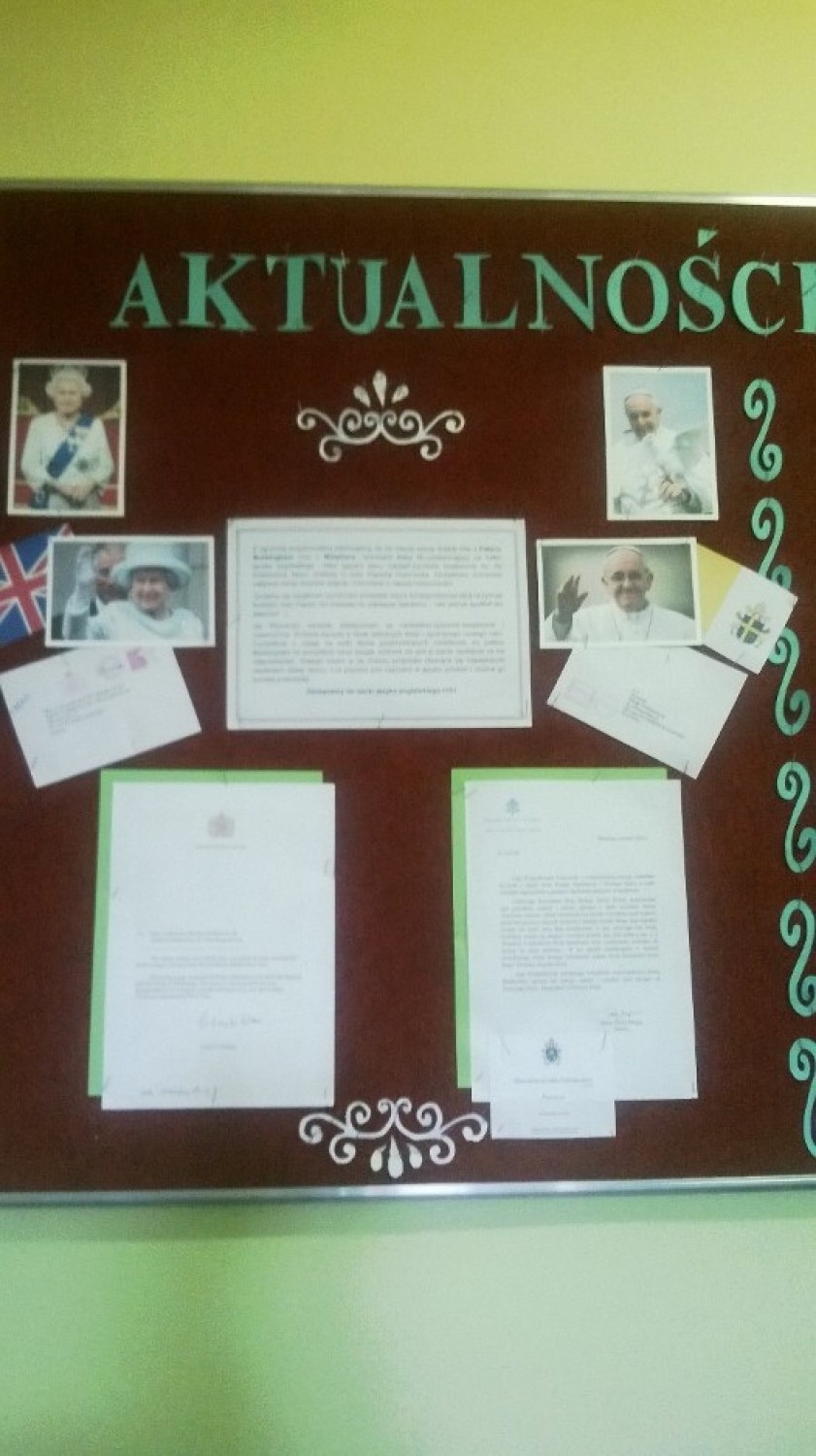 Na listy dzieci z Piotrkowa Kujawskiego odpowiedzieli królowa angielska i papież Franciszek